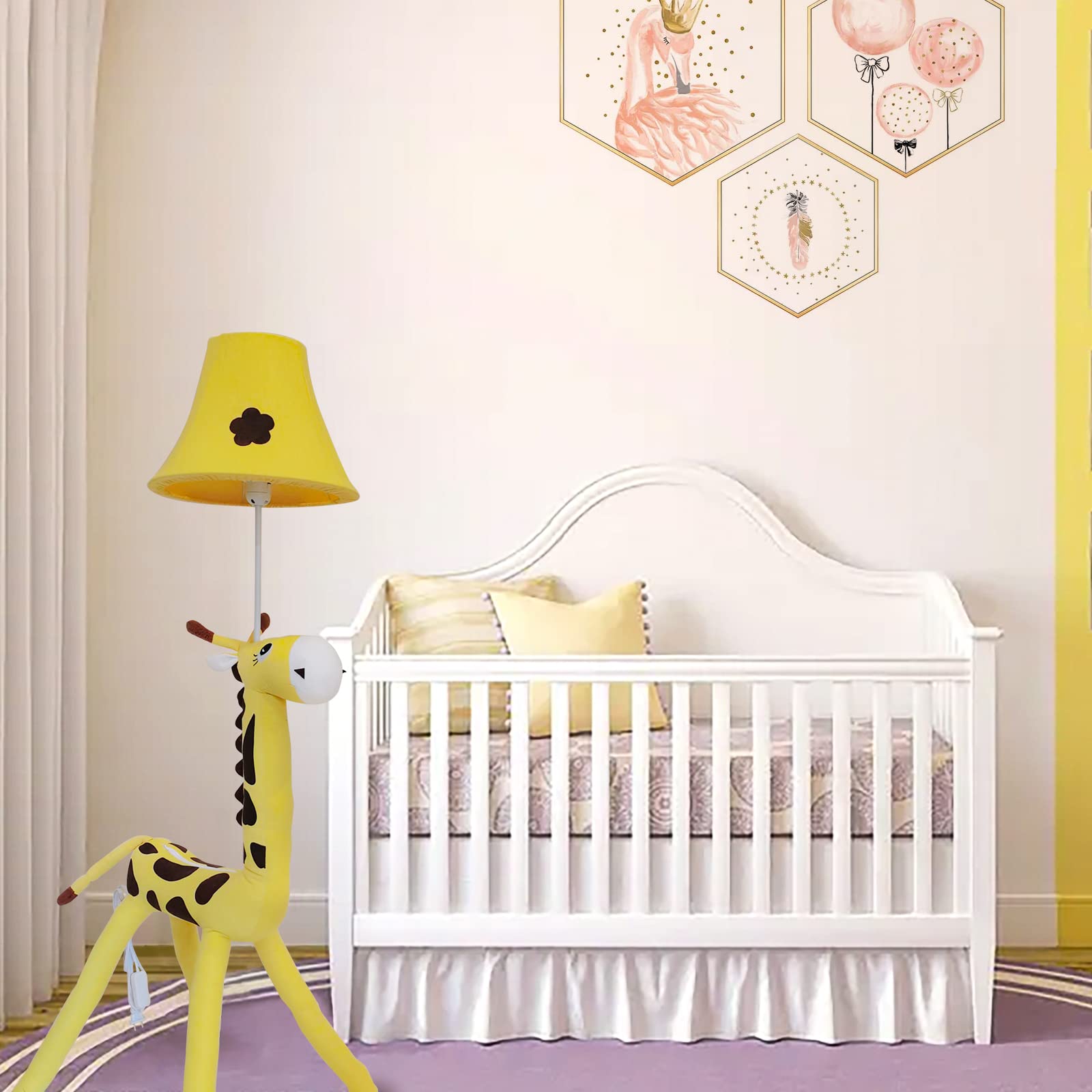 Cozylight Giraffe Design 50-Inch Tall Floor Lamp for Kids Bedroom & Nursery - Hand-Stitched Toy Standing Lamp for Cozy Living Room Decor - Perfect for Bedside Night Light, Playroom Lighting, and Children's Room Decoration