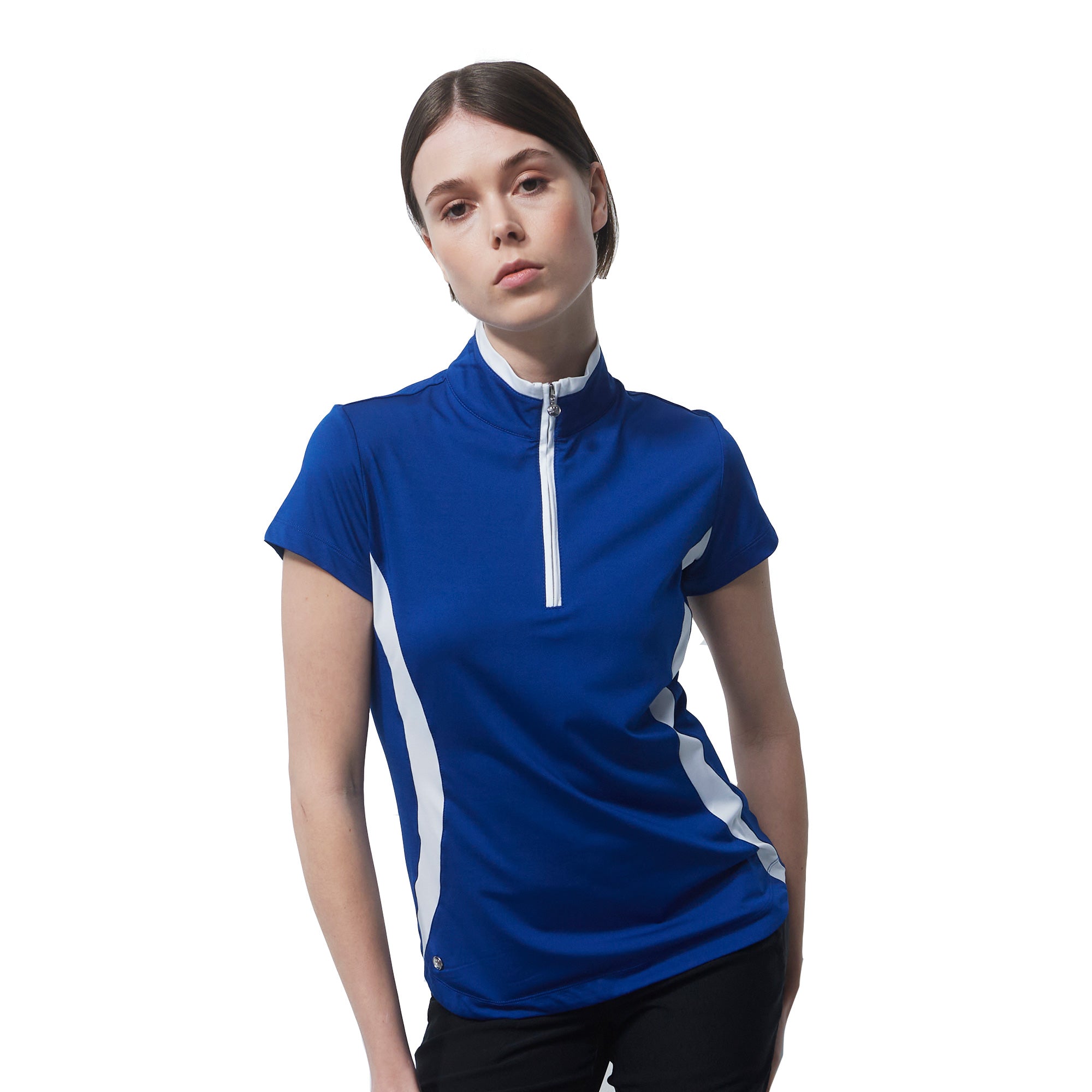 Women's Vichy Cap Sleeve Polo Shirt - Breathable Moisture-Wicking Golf Tennis Yoga Activewear - Perfect for Sports, Workouts & Casual Wear