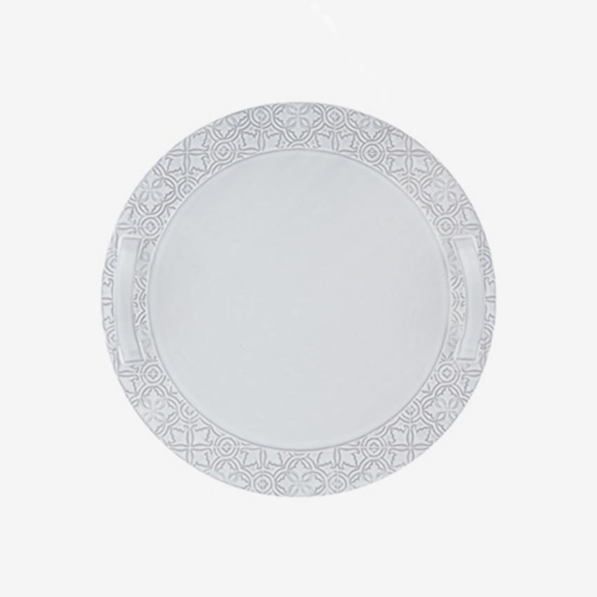 Bordallo Pinheiro Rua Nova Cheese Tray in Antique White - Elegant Serving Platter for Cheese, Charcuterie & Appetizers | Perfect for Dinner Parties, Wine Tastings & Holiday Entertaining