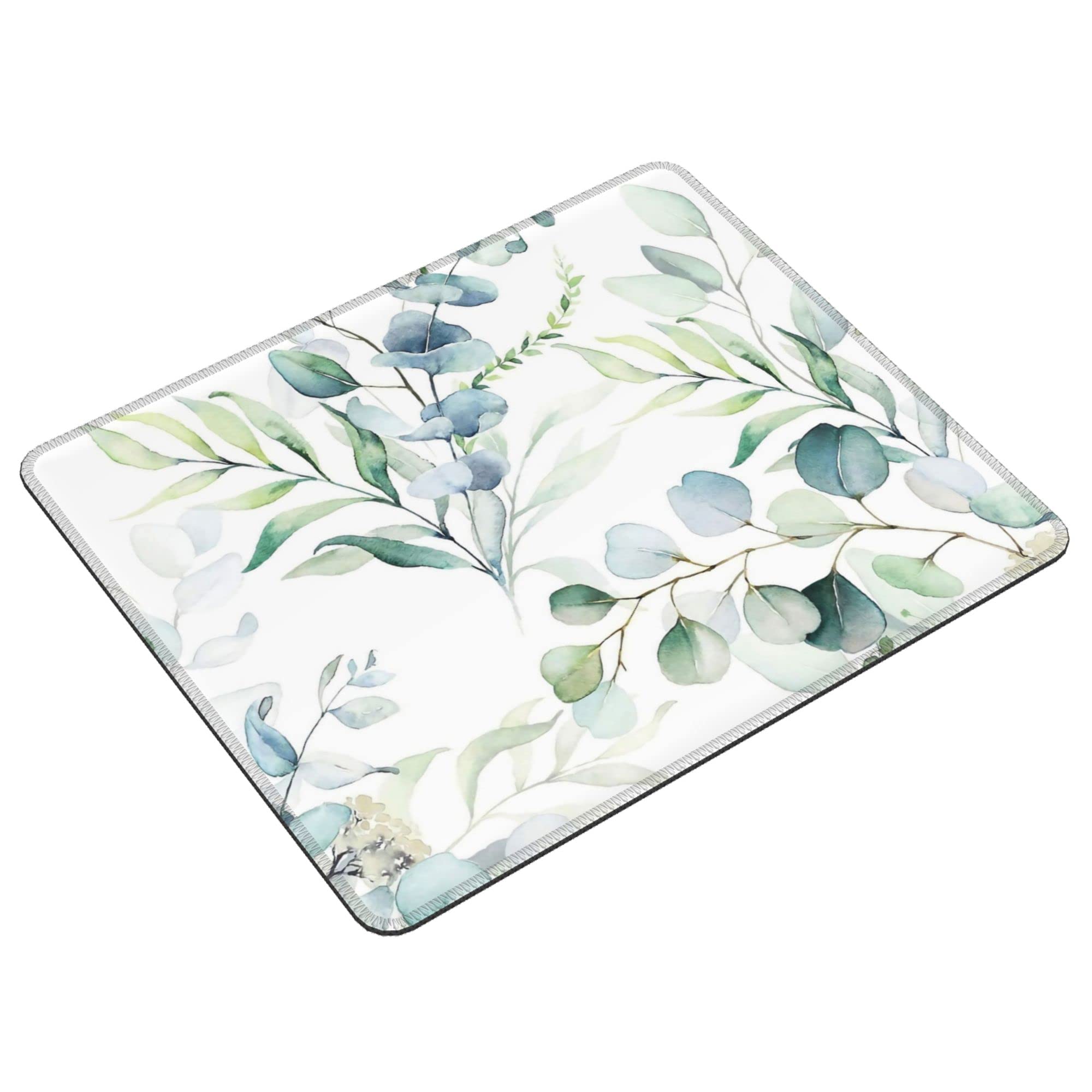 Premium Green Grass Leaves Mouse Pad - Non-Slip Rubber Base, Waterproof Square Mouse Mat for Office & Laptop (9.5