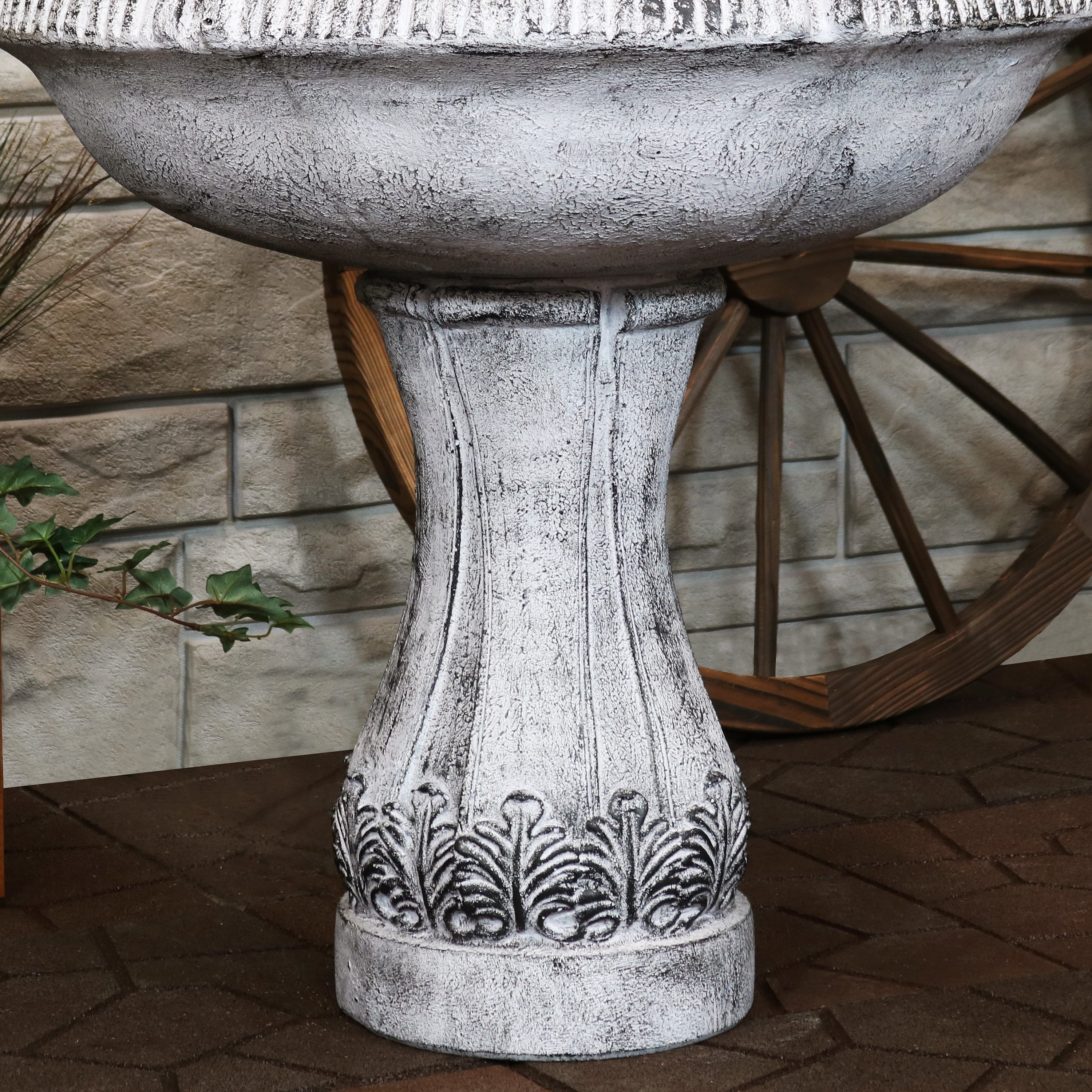 45-Inch 3-Tier Outdoor Water Fountain with Mediterranean Design - Durable Reinforced Concrete for Garden, Patio, and Backyard Decor | Sunnydaze