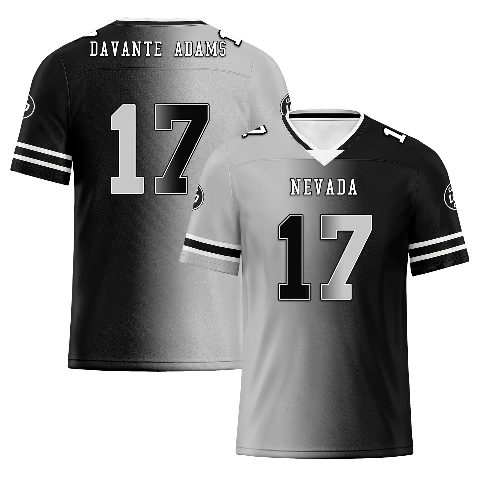 Custom Grey & Black Las Vegas Personalized Authentic Football Jersey FBJ02 D028017 26 - Perfect for Game Day, Tailgating & Fan Events