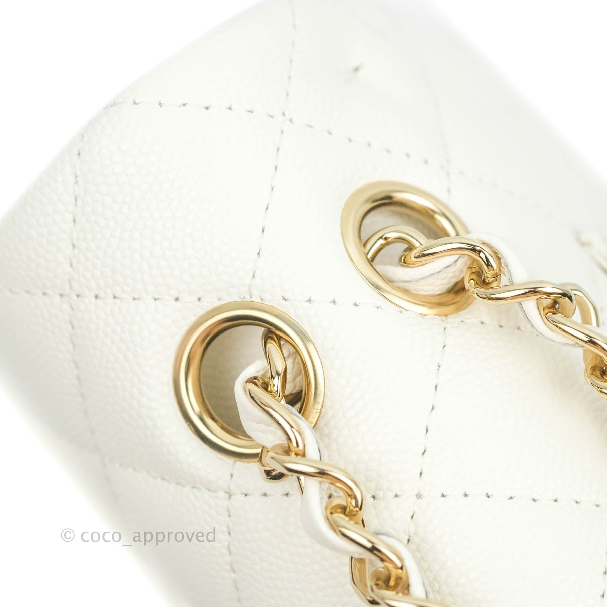 Chanel Classic Medium Double Flap Bag in White Caviar Leather with Gold Hardware - Perfect for Luxury Everyday Wear & Special Occasions