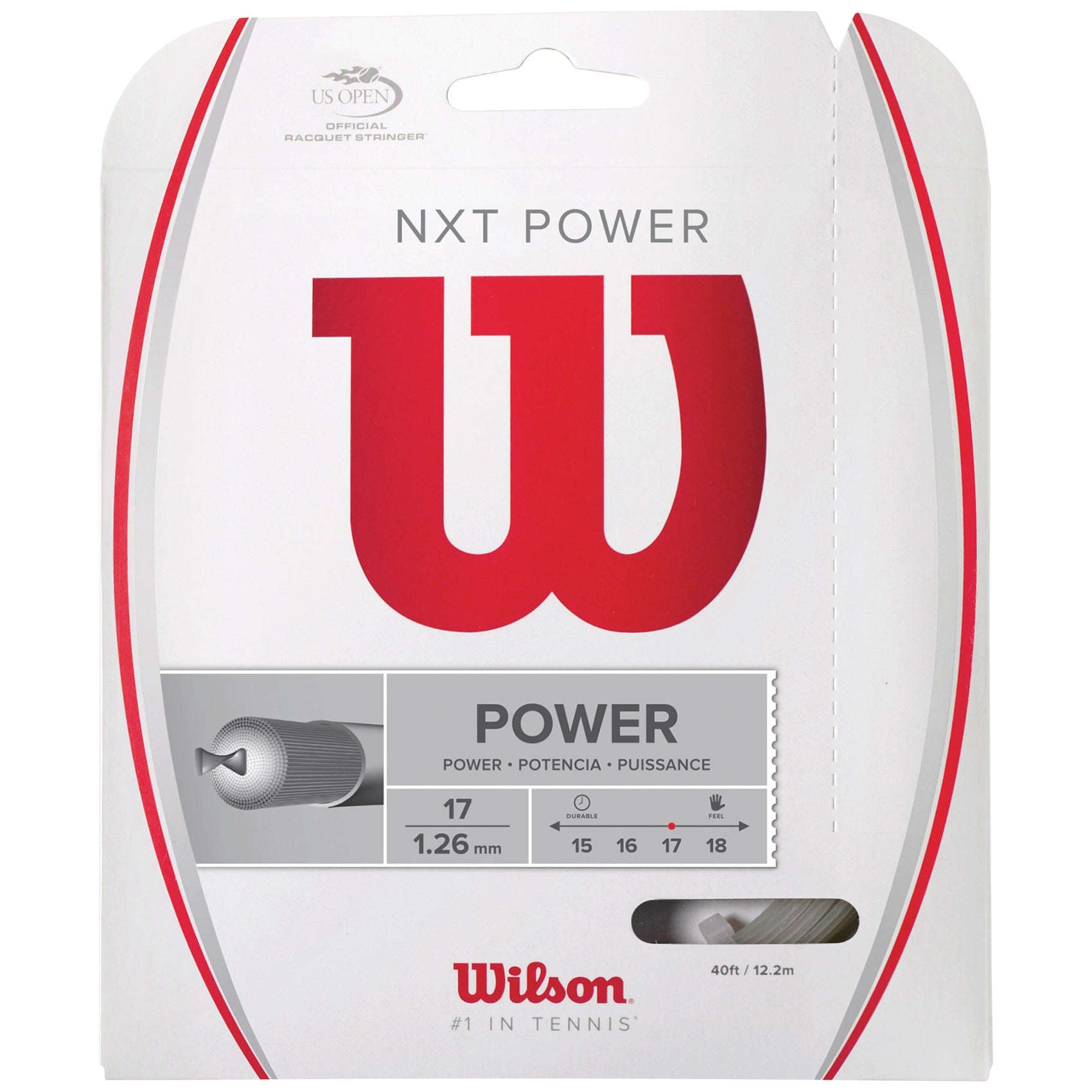 Wilson NXT Power Tennis String - High-Performance Tennis Racket String for Enhanced Control & Durability | Perfect for Competitive Play & Training Sessions