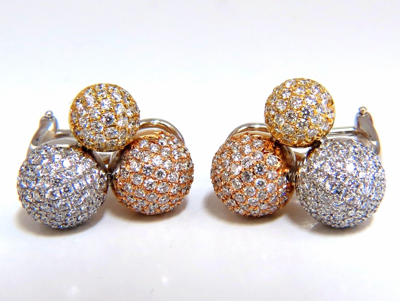 3.70ct Round Brilliant Diamond Cluster Bead Stud Earrings in 18K Gold - Perfect for Weddings, Parties & Special Occasions
