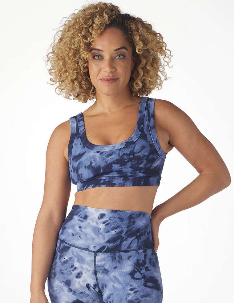 Glyder Women's Ease Cropped Sports Bra Tank Top - Nautical Wash Blue | Workout, Yoga, Running & Gym Activewear | Breathable & Supportive Athletic Top