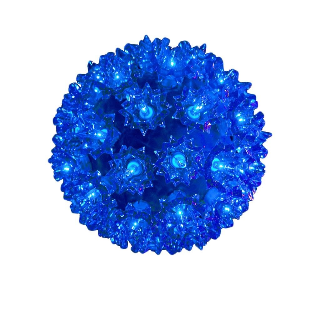 Outdoor Christmas Starlight Sphere Hanging Light Ball - 6 Inch Blue LED Decorative Holiday Lights (50 Lights) for Porch, Garden, and Party Decorations