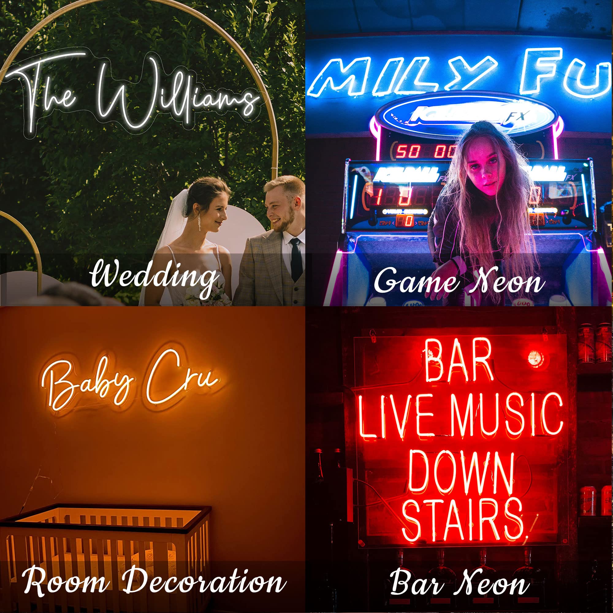 Custom LED Neon Sign - Personalized Name & Logo Neon Light for Wedding, Birthday Party, Home, Bedroom, Living Room, Game Room & Bar Decor - Unique Wall Art & Mother's Day Gift Ideas - Perfect for Indoor & Outdoor Decoration