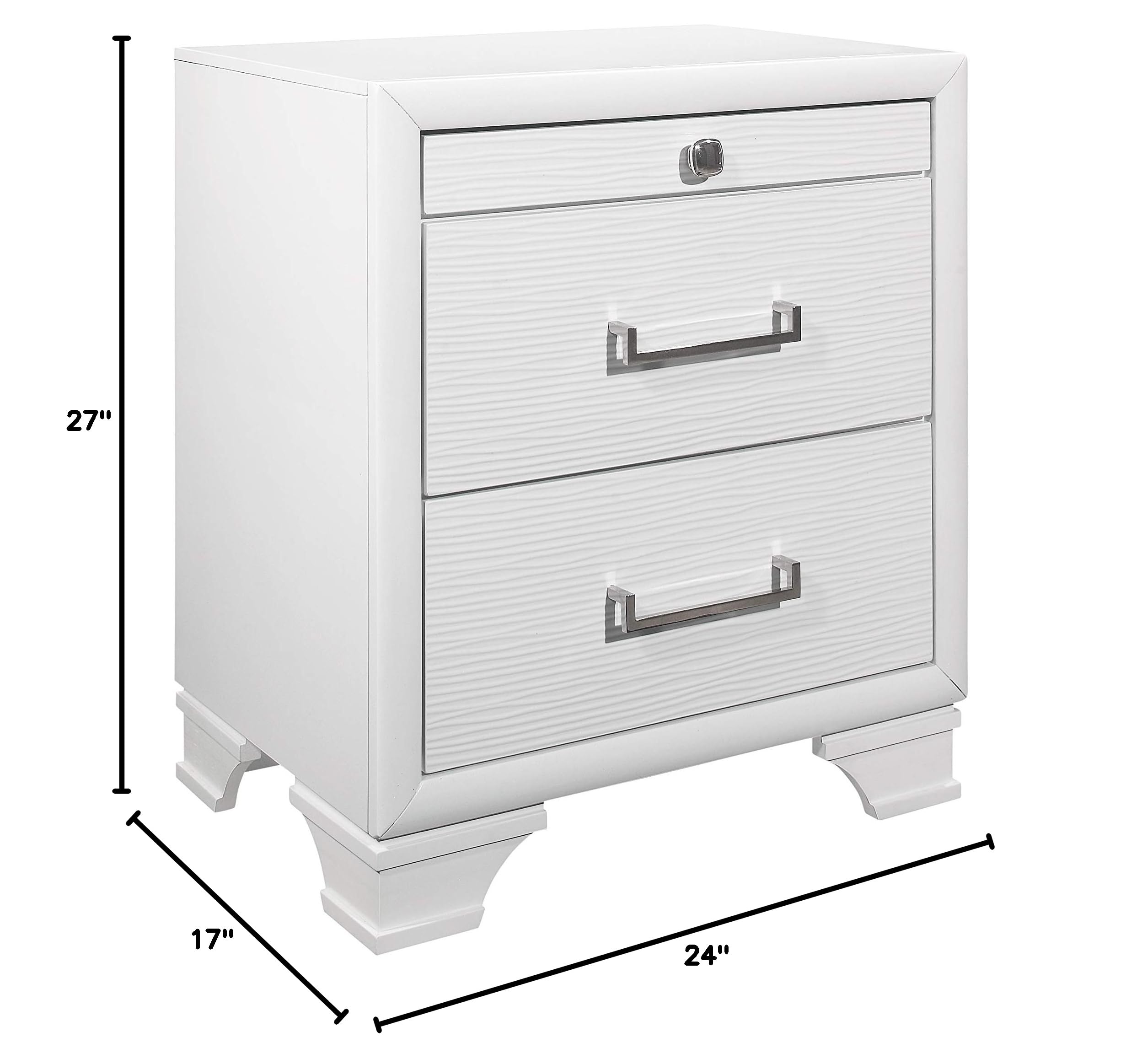 Modern White Nightstand with Drawer - Solid Wood Bedside Table for Bedroom, Living Room & Office - Stylish & Functional Furniture by Global Furniture USA