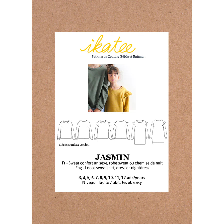 Jasmine Sweatshirt and Dress Pattern for Girls Age 3-12 Years | DIY Sewing Project for Kids' Casual Wear & Party Outfits