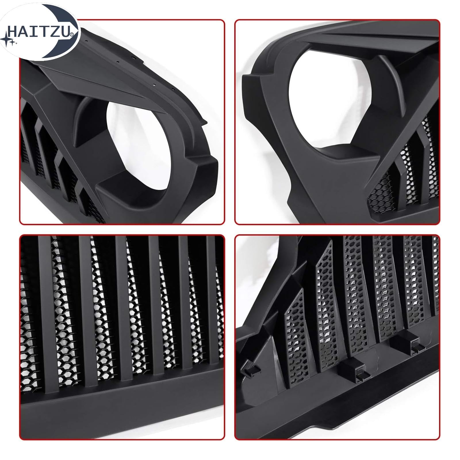 Jeep Wrangler JL JLU JT 2018-2022 & Gladiator Angry Vader Front Grille Replacement - Compatible with Unlimited, Rubicon, Sahara, Sport Models | Durable Aftermarket Grill Upgrade for Off-Road & Custom Look