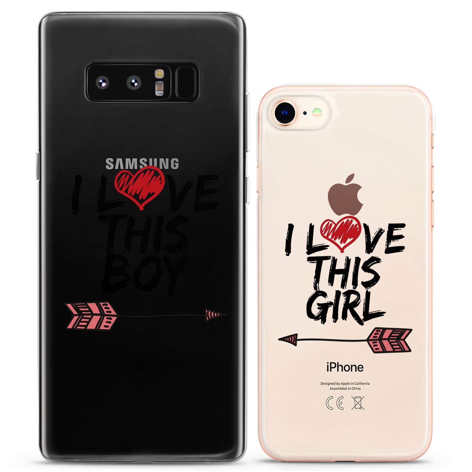 Matching Couple Phone Cases for iPhone 16/15/14/13/12/11 Pro Max/Mini/Xs/X/8 Plus/7+/Xr/SE - Cute Silicone Cover for Boyfriend & Girlfriend, Anniversary Gift for Him & Her - Perfect for Couples, Dating & Romantic Occasions