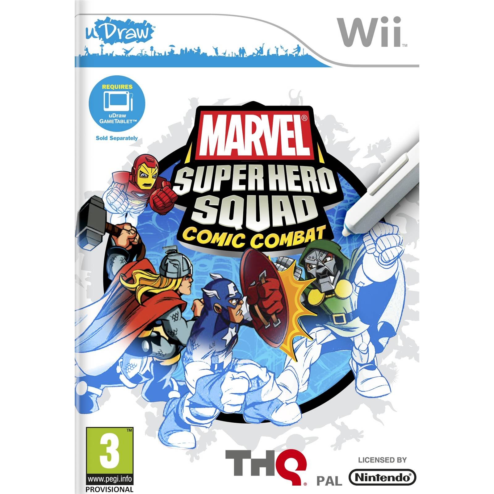 Marvel Super Hero Squad Comic Combat uDraw Game for Wii - Action-Packed Superhero Adventure for Kids & Families | Perfect for Game Nights & Superhero Fans