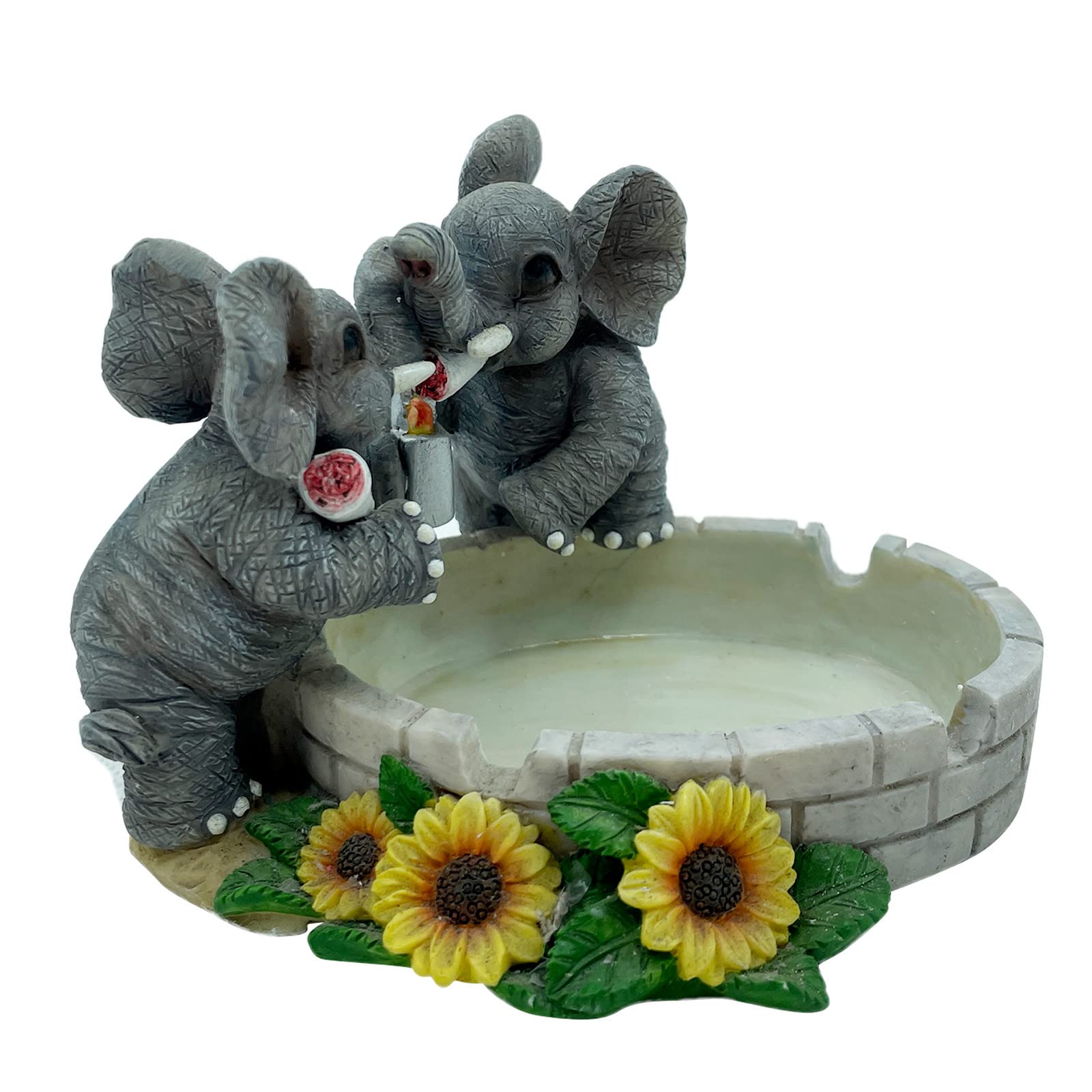 Cute Resin Frog & Elephant Ashtray - Aesthetic Room Decor for Teen Girls, Fun Tabletop Decoration for Bedroom, Dorm, or Gift Idea