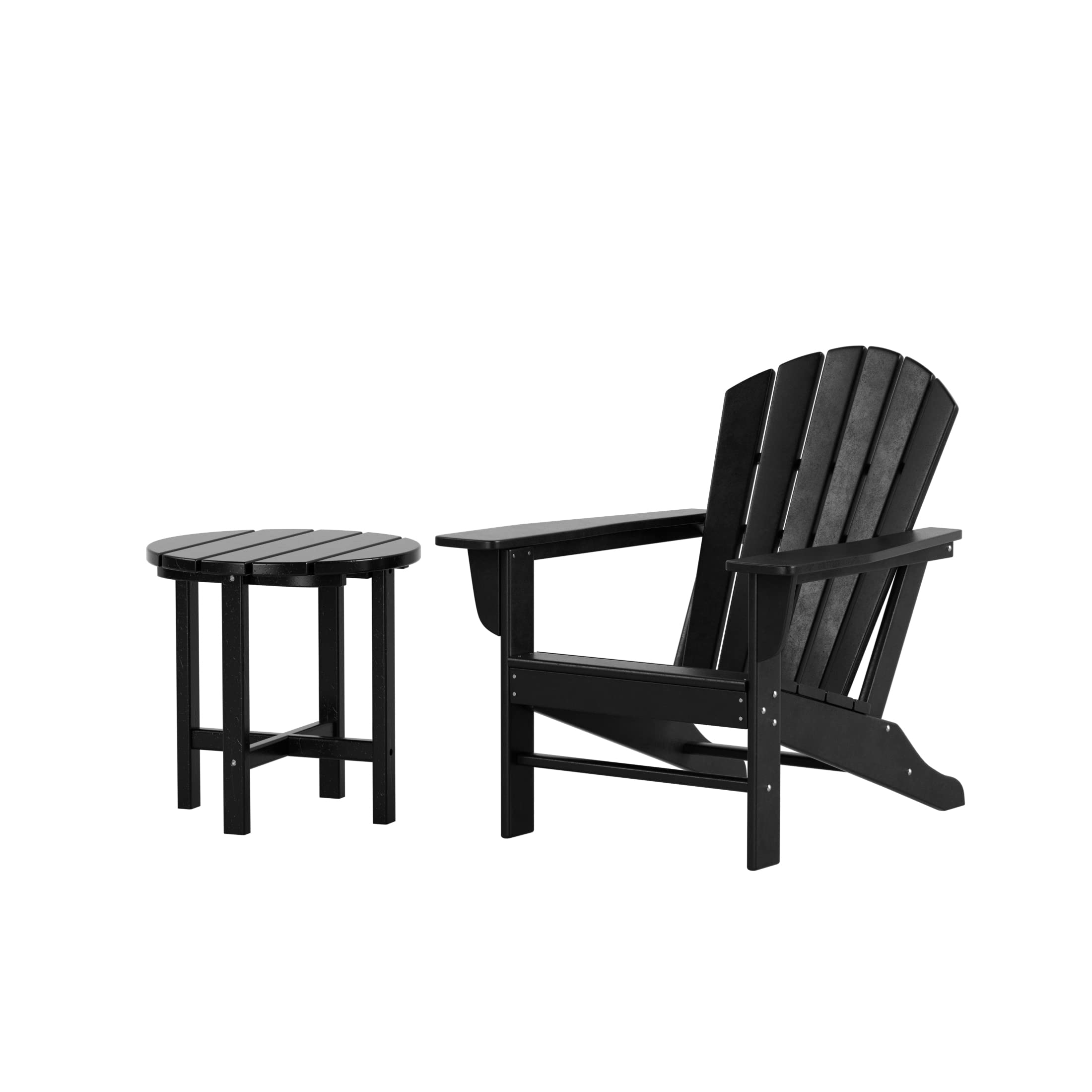 WestinTrends Dylan Outdoor Adirondack Chair with Side Table Set - Patio Furniture for Garden, Deck, Poolside & Backyard Relaxation