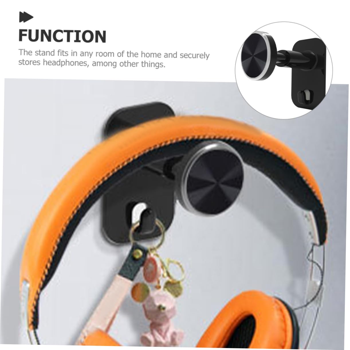 CHILDWEET Plastic Headphone Holder Wall Mount - 2 Pack Black Headphone Hanger for Gaming Headsets & Over-Ear Headphones - Perfect for Desk, Office, and Gaming Setup Organization