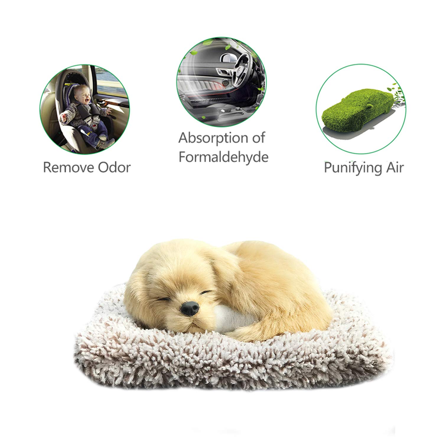 Ergocar Bamboo Charcoal Air Purifying Bags - Cute Animal Car Air Freshener & Odor Eliminator | Natural Dehumidifier for Cars, Home, Closet | Yellow-White Cat Design for Fresh Air & Moisture Control