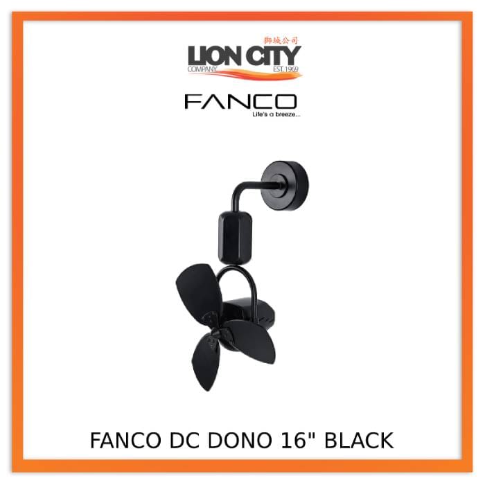 Fanco Dono 16 Inch DC Wall Mount & Corner Fan with Remote Control - Quiet Cooling for Bedroom, Office & Living Room