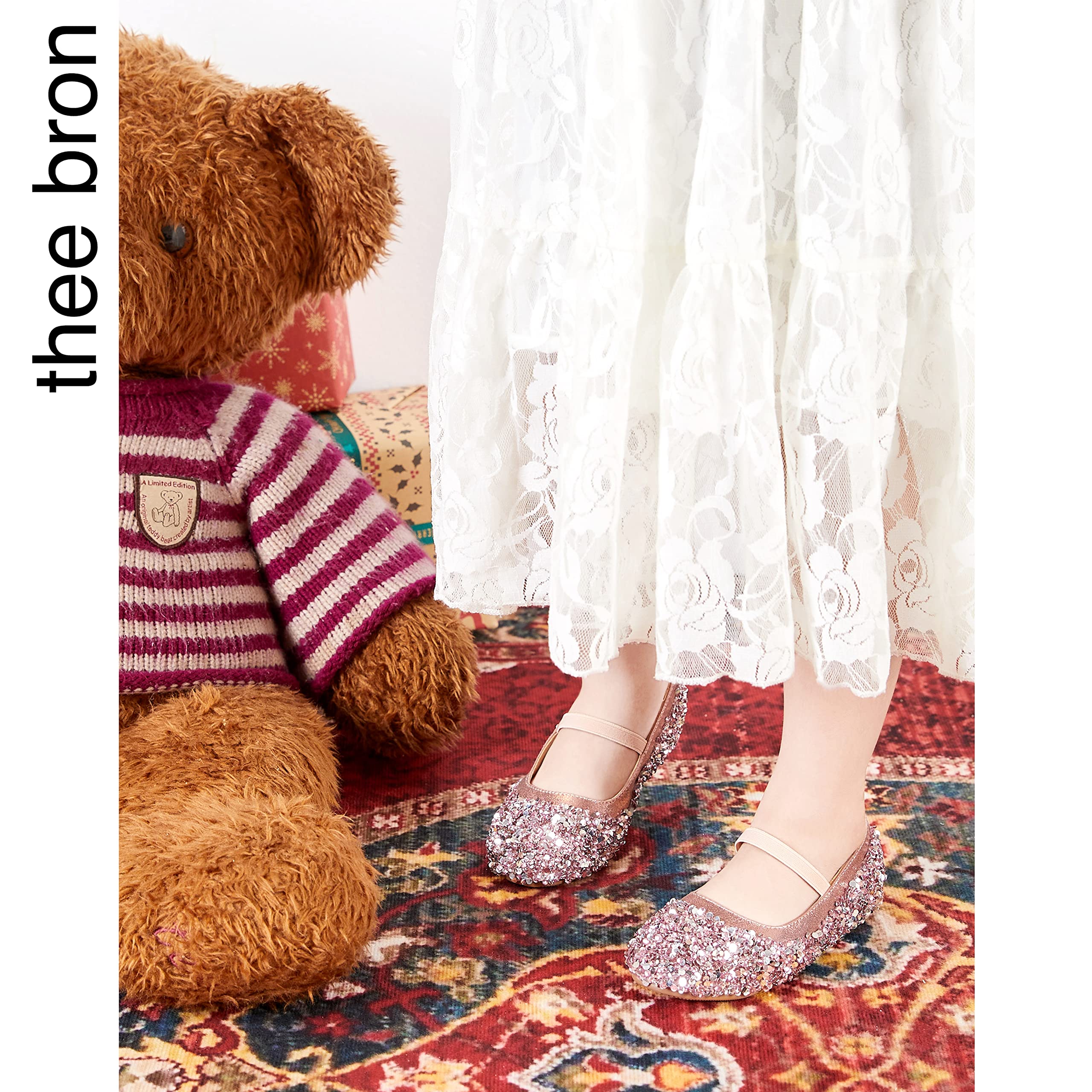 Toddler Girls Mary Jane Flats - THEE BRON Ballet Shoes for Baby Girls | Comfortable Dress Shoes for Weddings, Parties & Special Occasions