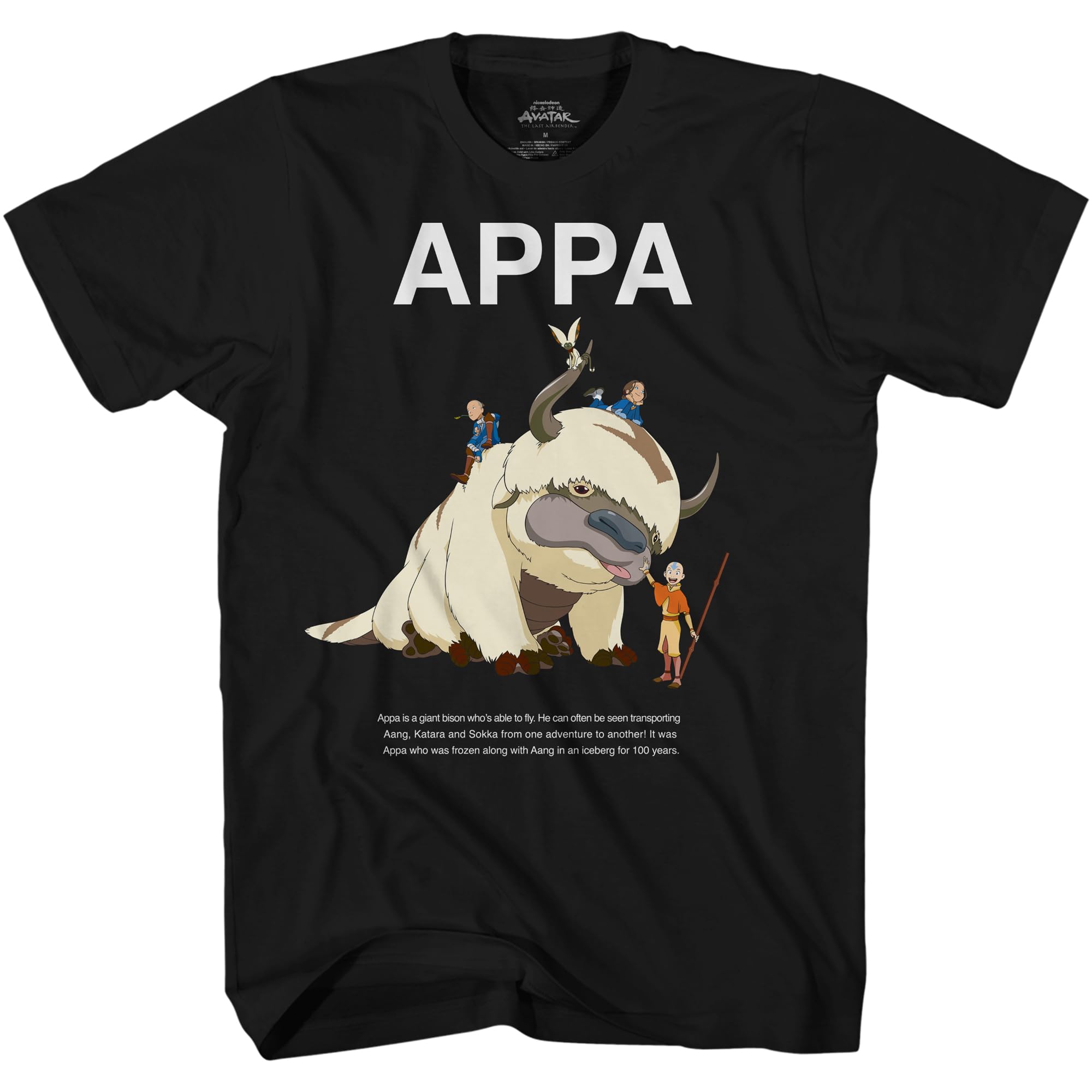Nickelodeon Avatar The Last Airbender Graphic Tees for Men - Cool Appa T-Shirt | Casual Wear, Cosplay & Anime Fan Gift
