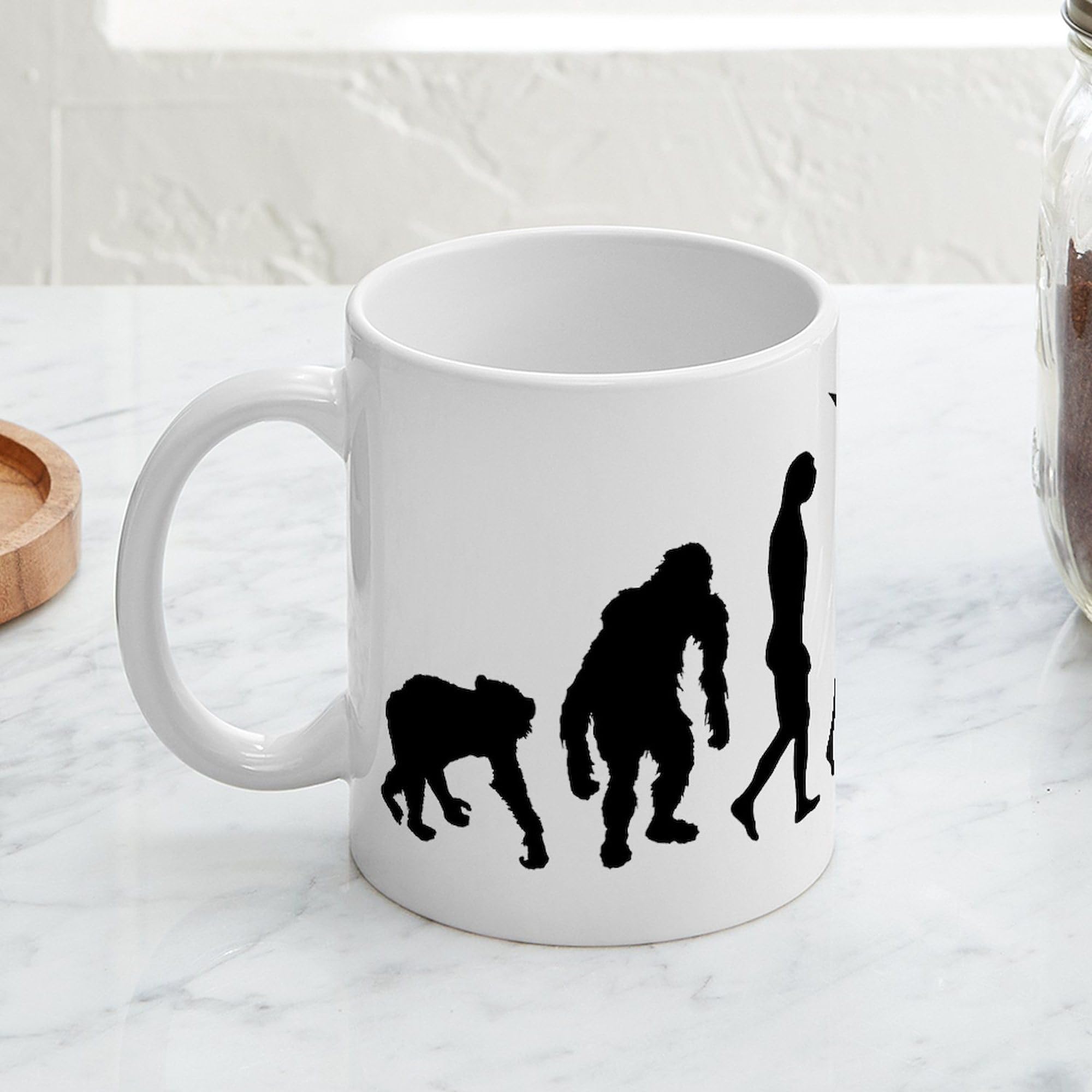 Bodybuilding Evolution 11 oz Ceramic Coffee Mug - 325ml Gym Workout Motivational Cup for Fitness Enthusiasts & Weightlifters - Perfect for Pre-Workout Coffee or Post-Training Protein Shakes