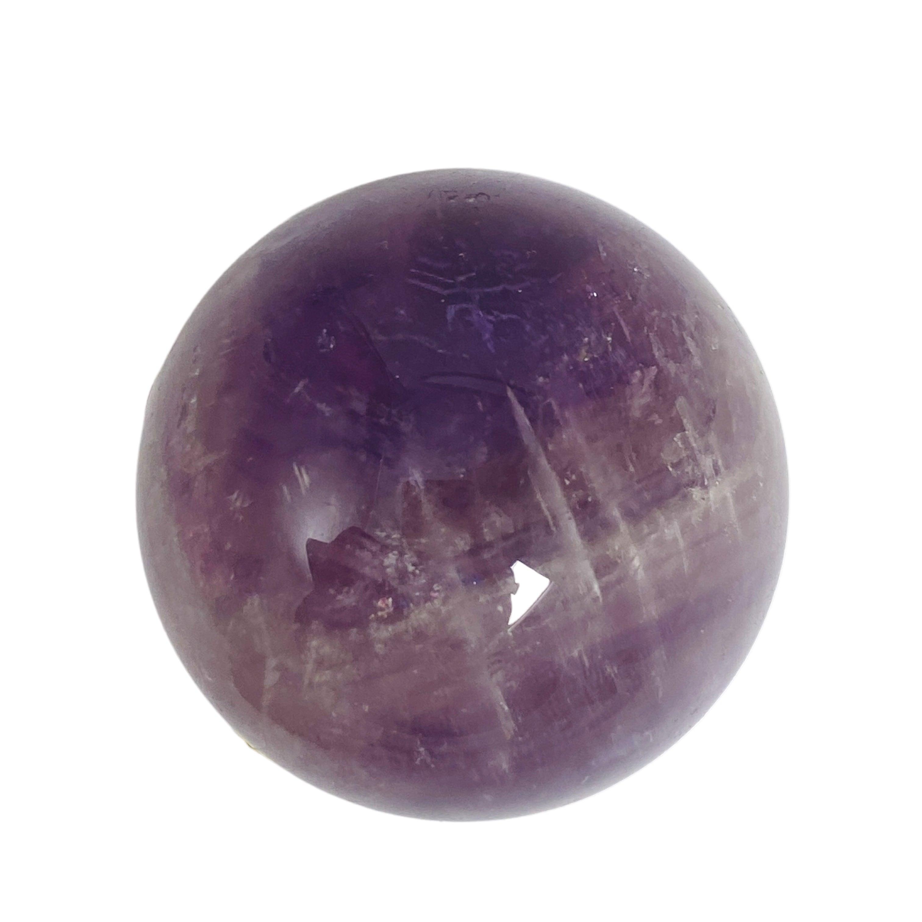 Natural Amethyst Crystal Sphere - AMS 02 Healing Stone for Meditation, Reiki, and Home Decor | Perfect for Spiritual Healing, Energy Work, and Office Desk Display