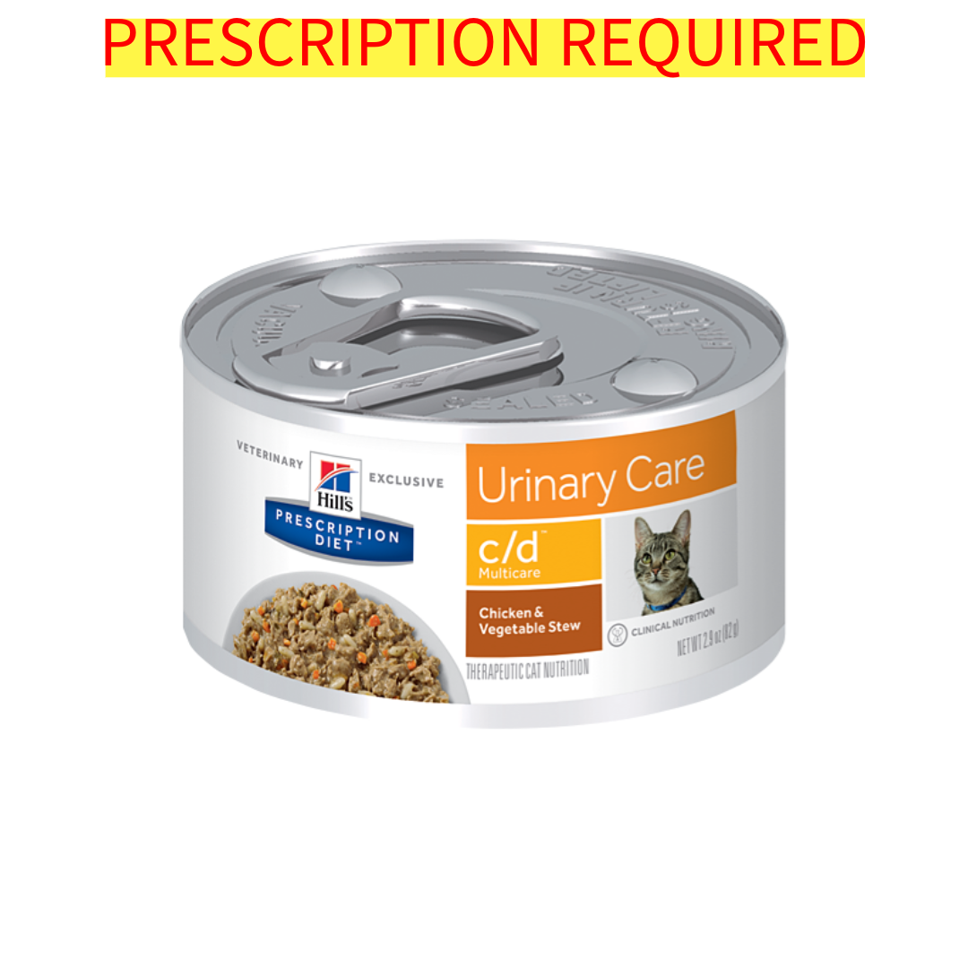 Hill's Science Diet Feline C/D Chicken & Vegetable Stew Wet Cat Food - 2.9oz (24 Cans) - Urinary Tract Health Support - Perfect for Adult Cats with Urinary Issues