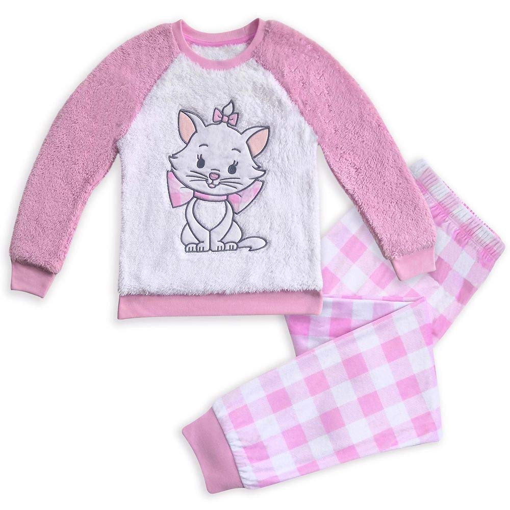 Disney Marie The Aristocats Fleece Pajama Set for Girls - Soft & Cozy Winter Sleepwear for Kids, Perfect for Bedtime, Christmas Gifts & Family Movie Nights