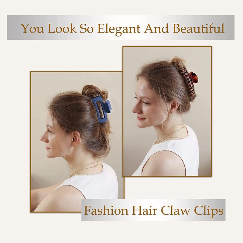 UltraStylist 6-Piece 3.5 Inch Medium-Large Claw Hair Clips for Thick & Thin Hair - Strong Hold Hair Accessories for Women & Girls - Perfect for School, Work, Gym & Everyday Styling