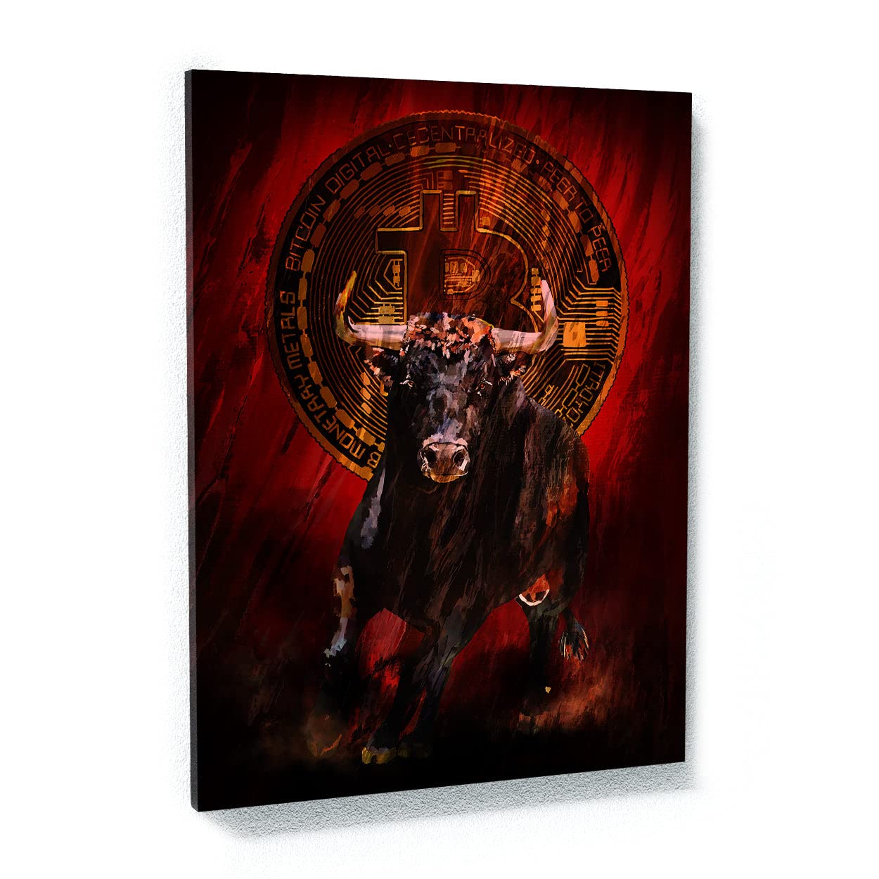Crypto Canvas Wall Art - Bitcoin & Blockchain Inspired Home Decor for Modern Living Rooms & Offices | Unique Digital Currency Themed Artwork