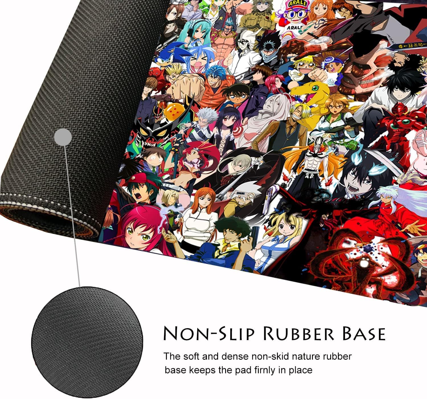 KINPLE XXL Extended Gaming Mouse Pad - Waterproof Non-Slip Surface for Keyboard & Mouse (23.6x11.8in) - Perfect for PC Gaming, Office Work & Anime Decor