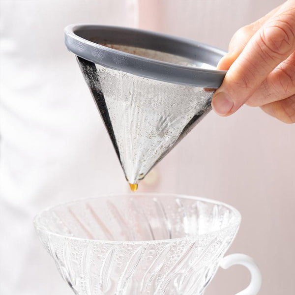 Premium Kone Coffee Filter - Reusable Stainless Steel Pour Over Coffee Maker for Home & Travel - Perfect for Chemex, V60, and Drip Coffee Brewing