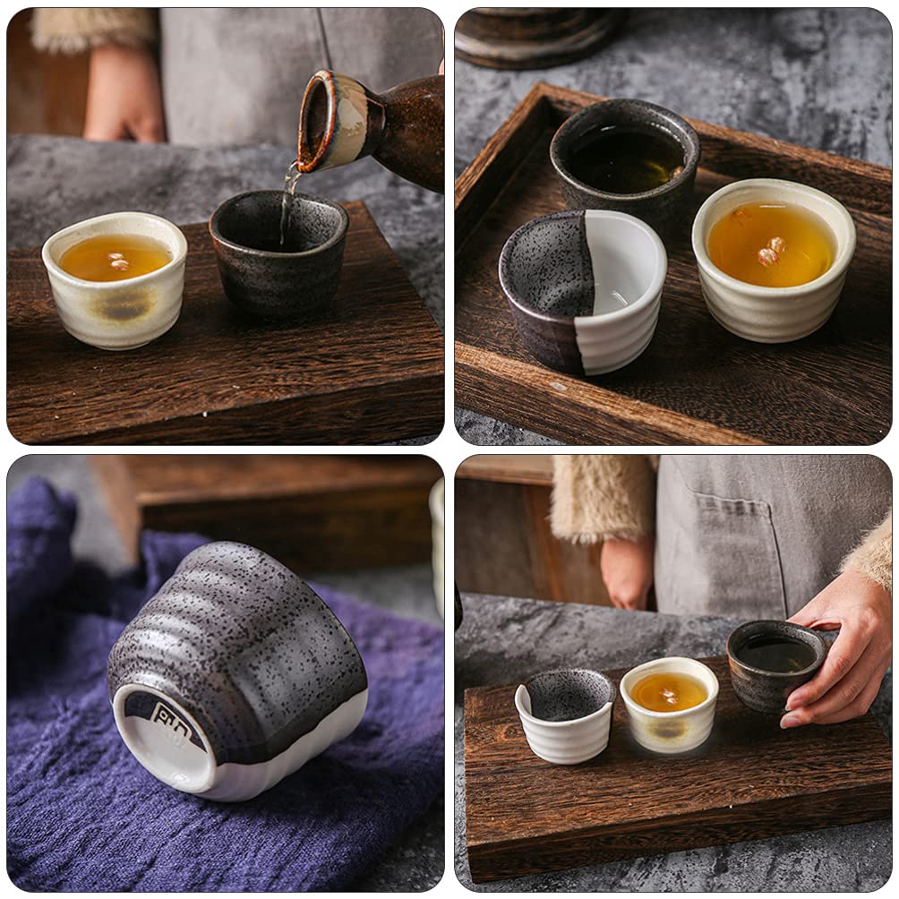 Hemoton 3-Piece Ceramic Sake Set - Japanese Sake Cups, Serving Bottle & Dish - Traditional Sake Drinking Accessories for Home, Restaurant & Gift Giving