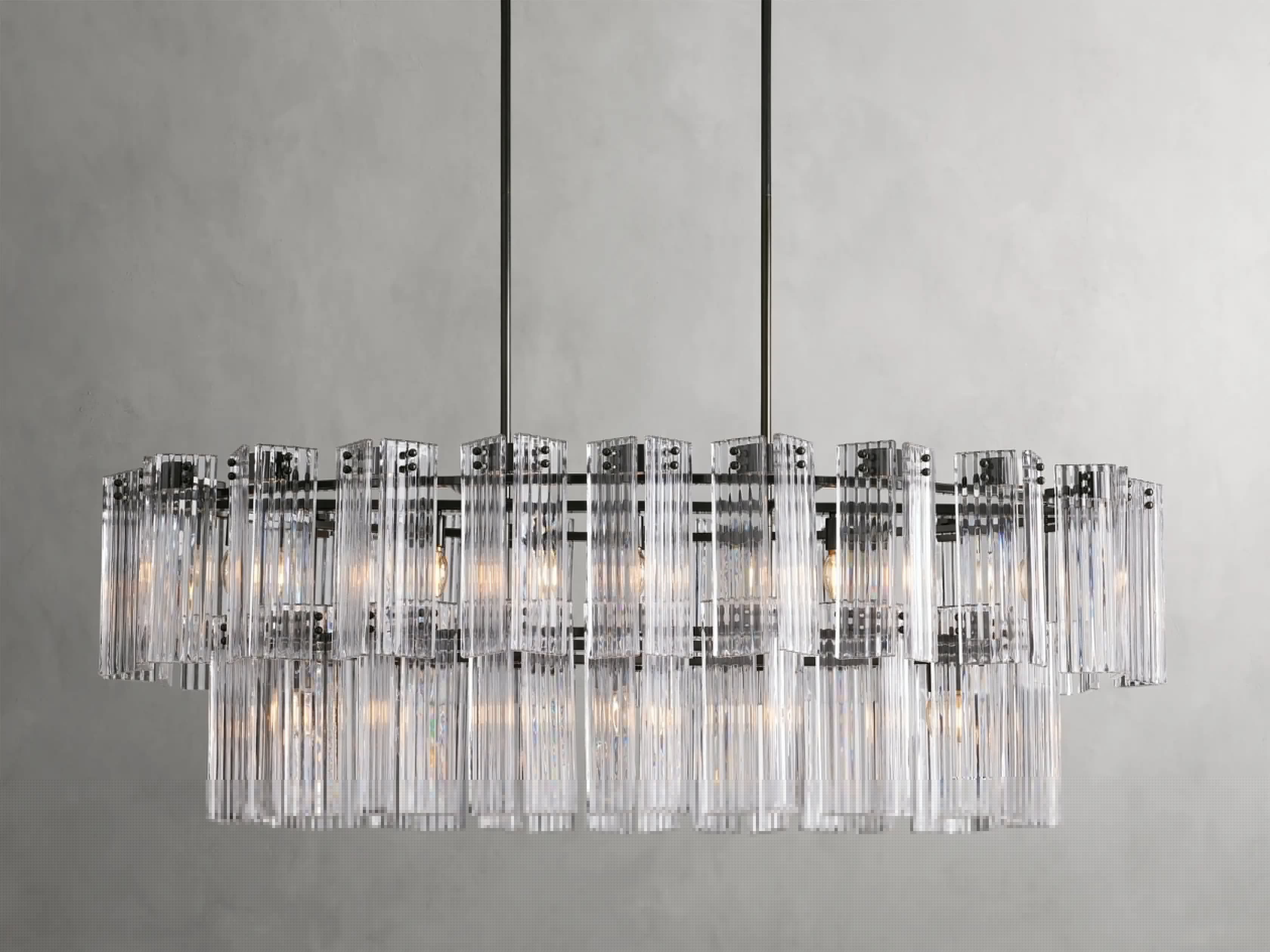 Delsie Oval Chandelier 51'' 63'' 72'' - Modern Crystal Ceiling Light Fixture for Dining Room, Living Room & Bedroom Lighting