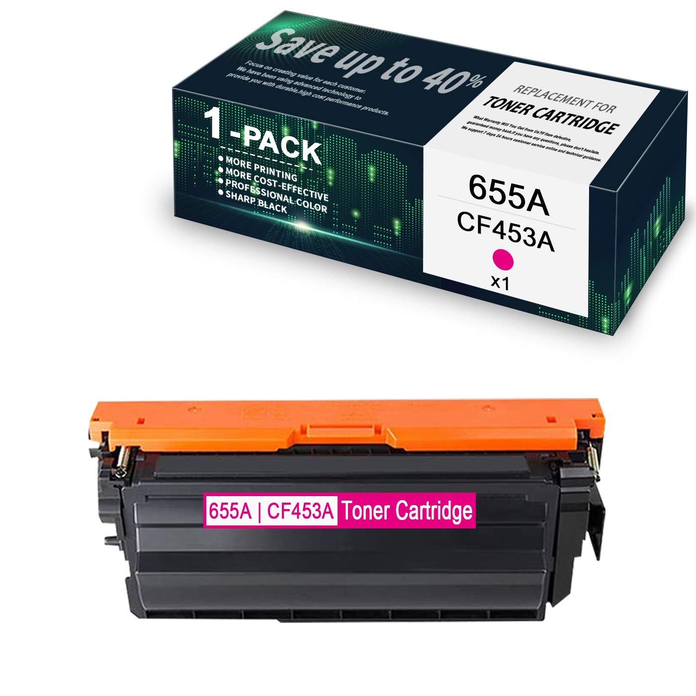 1-Pack Magenta 655A/CF453A Compatible Toner Cartridge Replacement for HP Color Enterprise M653x M682z M681dh M652n M681f M652dn M653dh M681z M653dn Printers | High-Quality Printing for Office Documents, Flyers & Business Reports