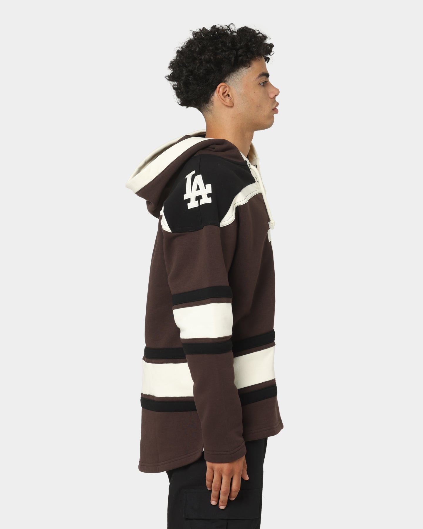 47 Brand Los Angeles Dodgers Superior Lacer Hoodie Brown - Cozy Baseball Fan Apparel for Game Day & Casual Wear