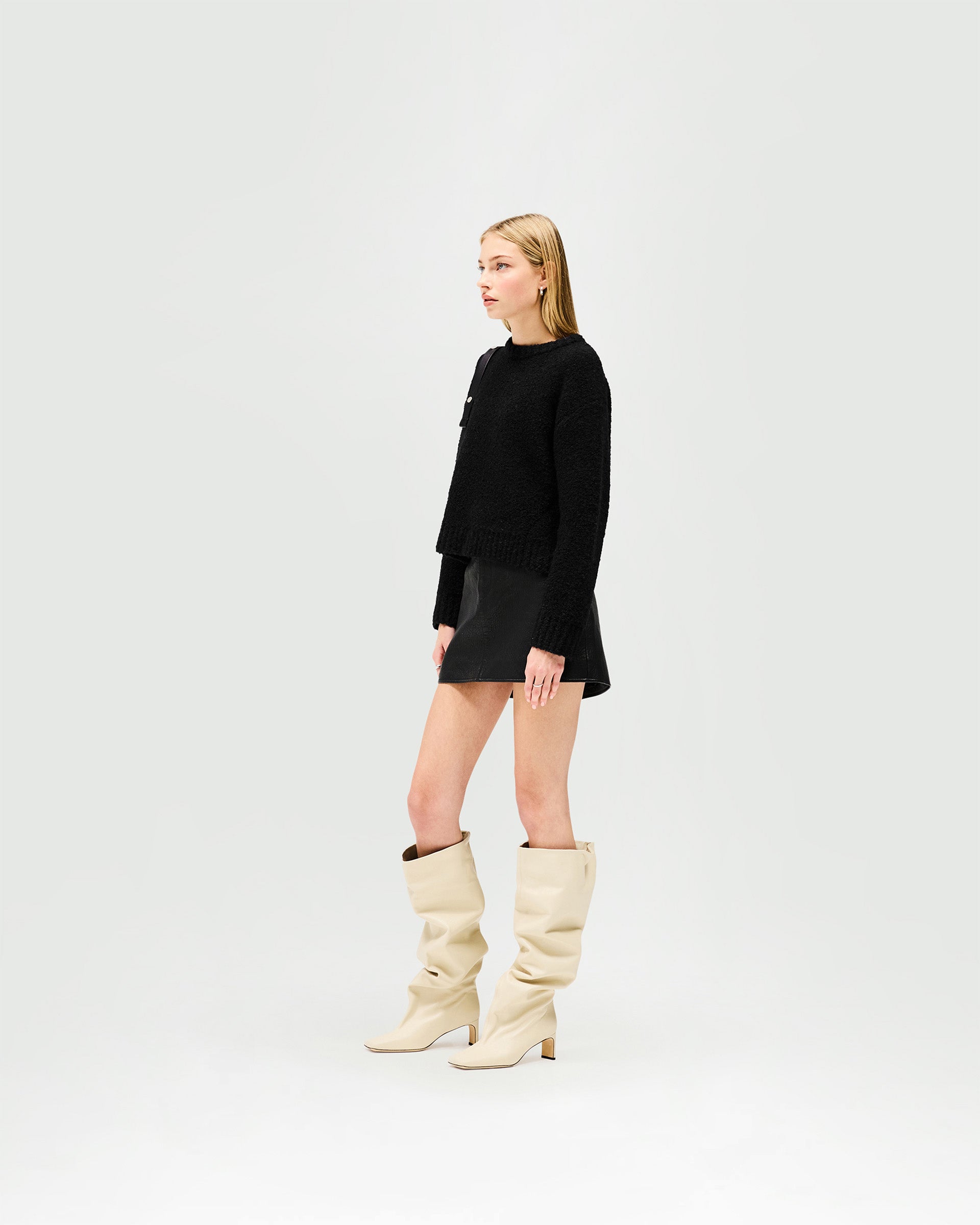 Spin Sweater for Women - Soft & Stylish Jet Black Pullover | Perfect for Casual Wear, Office & Fall Outfits