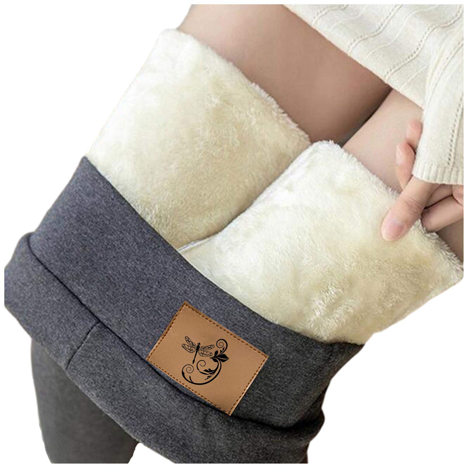 Women's Fleece Lined Thermal Leggings - Soft Cashmere Feel, Butterfly Print, Winter Warm Tights for Yoga, Running & Cold Weather Outfits | Perfect for Workout, Lounge & Outdoor Activities in Winter