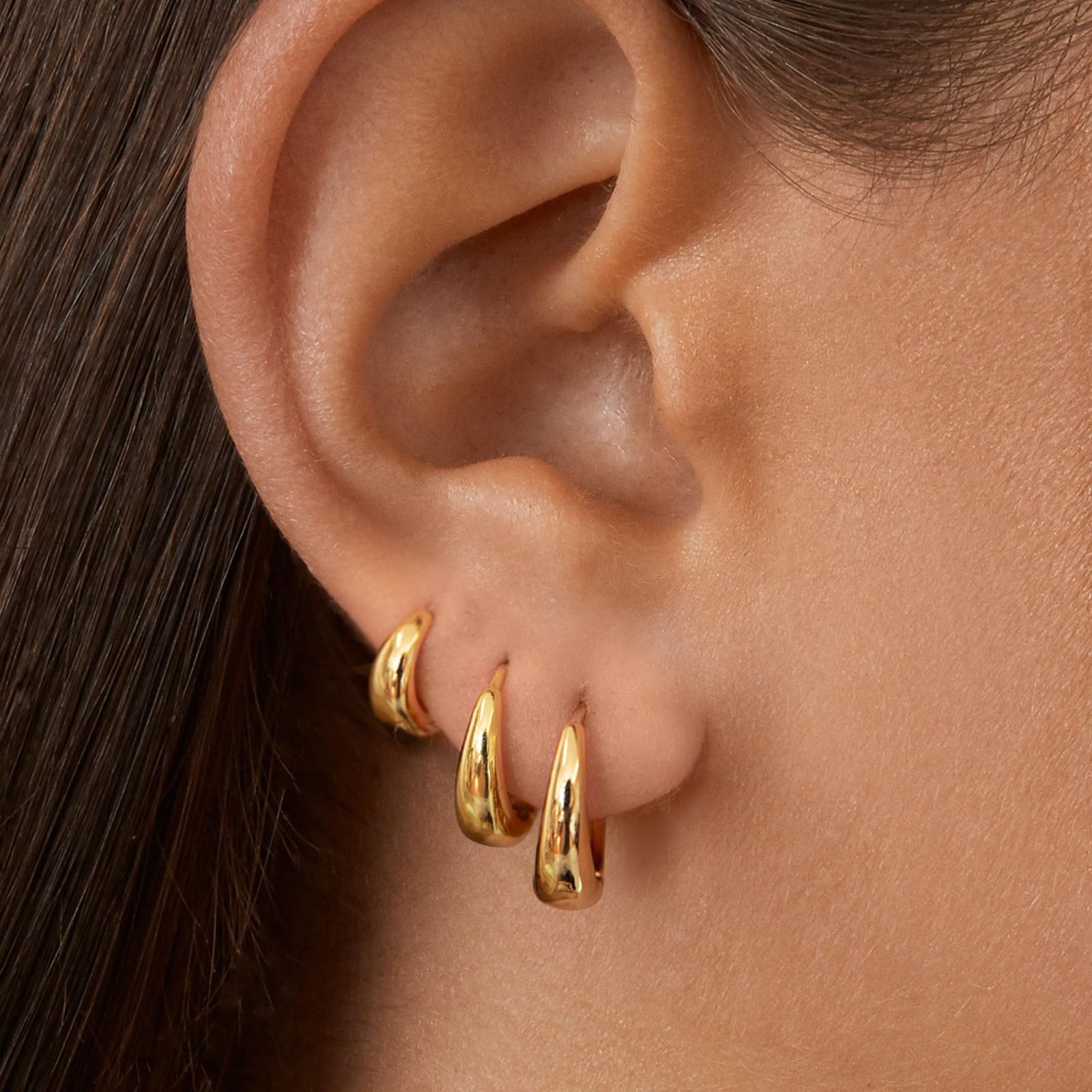 14K Gold Plated Hoop Earrings for Women - Elegant Small Knot Huggie Hoops in Gold & Silver | Trendy Everyday Jewelry for Work, Parties & Casual Outings
