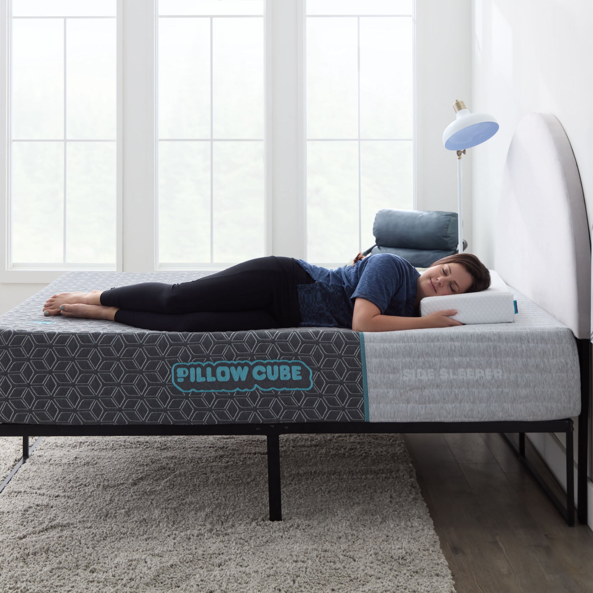 Pillow Cube Mattress Deluxe - Orthopedic Memory Foam Pillow for Side Sleepers, Neck Pain Relief - Perfect for Bed, Sofa & Travel Use