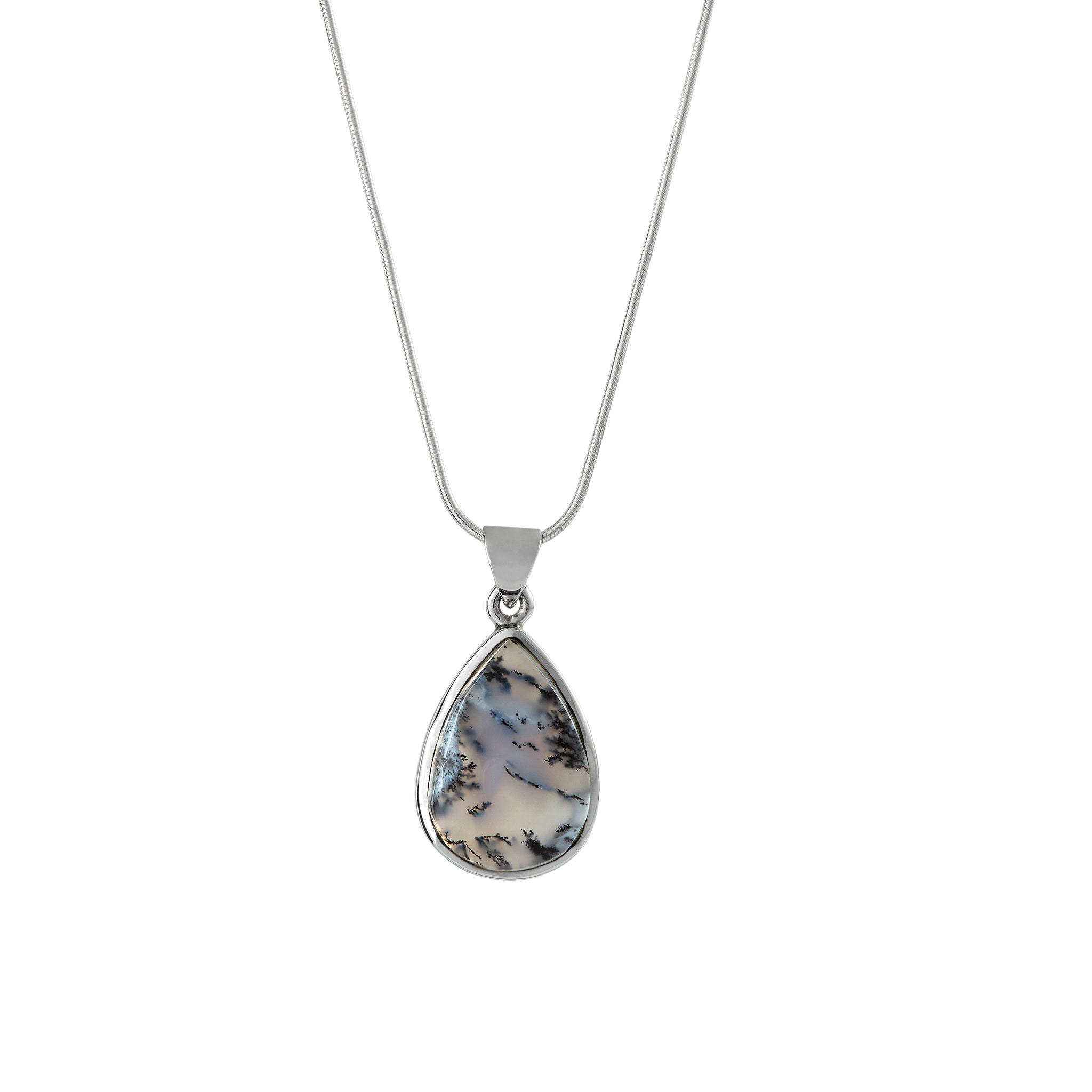 Dendritic Opal Pendant Necklace - Natural Gemstone Jewelry for Women - Perfect for Everyday Wear & Special Occasions