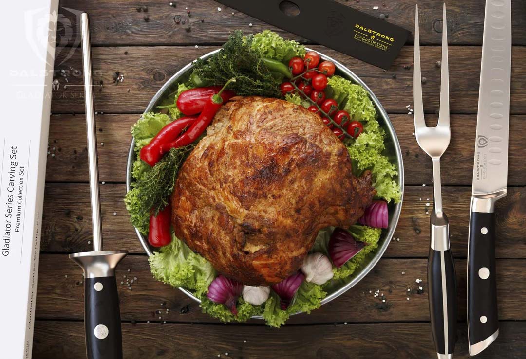 Premium Dalstrong Gladiator Series 9-Piece Carving Knife & Fork Set | NSF Certified | High-Quality Stainless Steel | Perfect for Holiday Roasts, BBQ, and Fine Dining