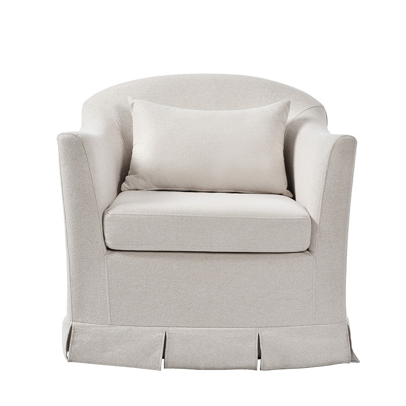 Sara Armchair with Removable Slipcover & Box Pleated Skirt - Modern Living Room Accent Chair for Home, Office, or Reading Nook