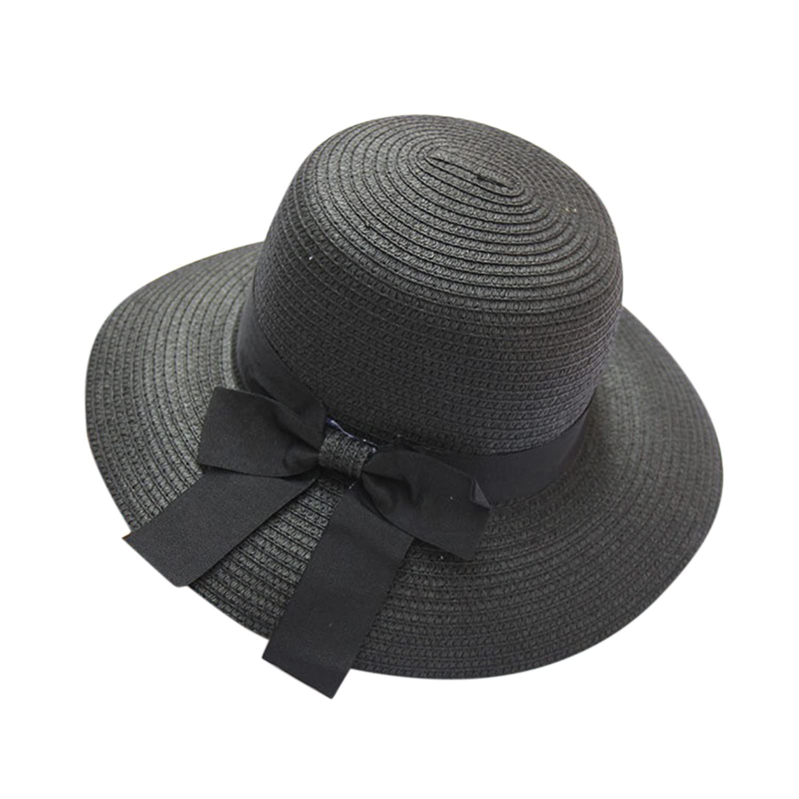 Women's Wide Brim Straw Sun Hat - Foldable Summer Beach Hat for Women & Girls, UV Protection Sun Cap for Outdoor, Travel, Pool Party and Vacation
