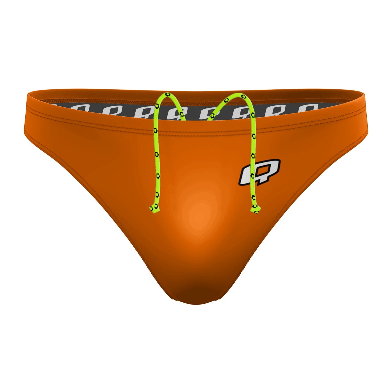 Orange Solid Water Polo Brief Swimwear for Men - High-Performance Competition & Training Swim Trunks - Ideal for Water Polo, Swimming, and Beach Sports