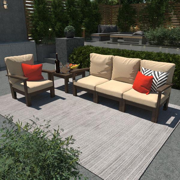 Custom Deep Seating Sofa Set with Chair and Side Table - Modern Living Room Furniture for Comfortable Lounging & Relaxation