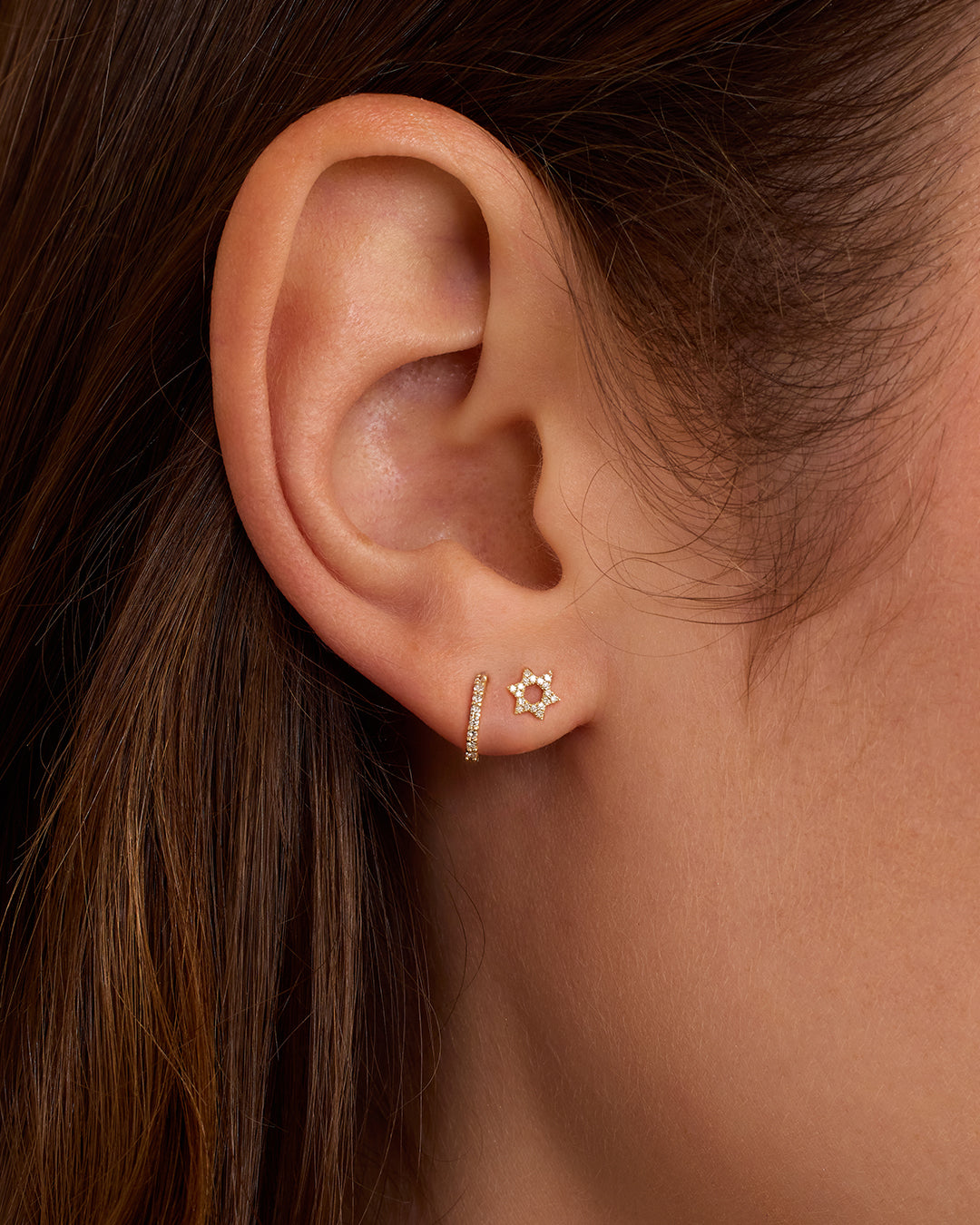 14K Gold Diamond Star of David Stud Earrings for Women - Elegant Jewish Jewelry Gift for Hanukkah, Bat Mitzvah & Special Occasions