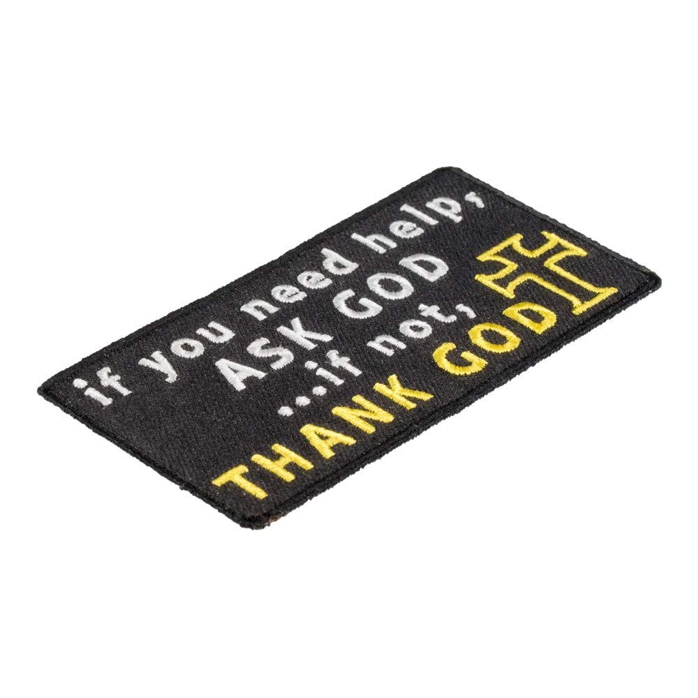 Religious Christian Iron-on Patch - 'If You Need Help Ask God' Embroidered Sew-on Badge for Jackets, Hats & Bags | Faith-Based Apparel Accessory for Church, Bible Study & Daily Inspiration