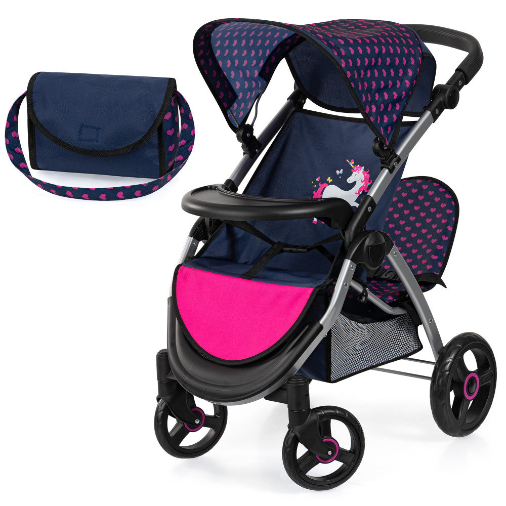Bayer Design Twin Star Doll Stroller - Unicorn Theme Baby Stroller for 18
