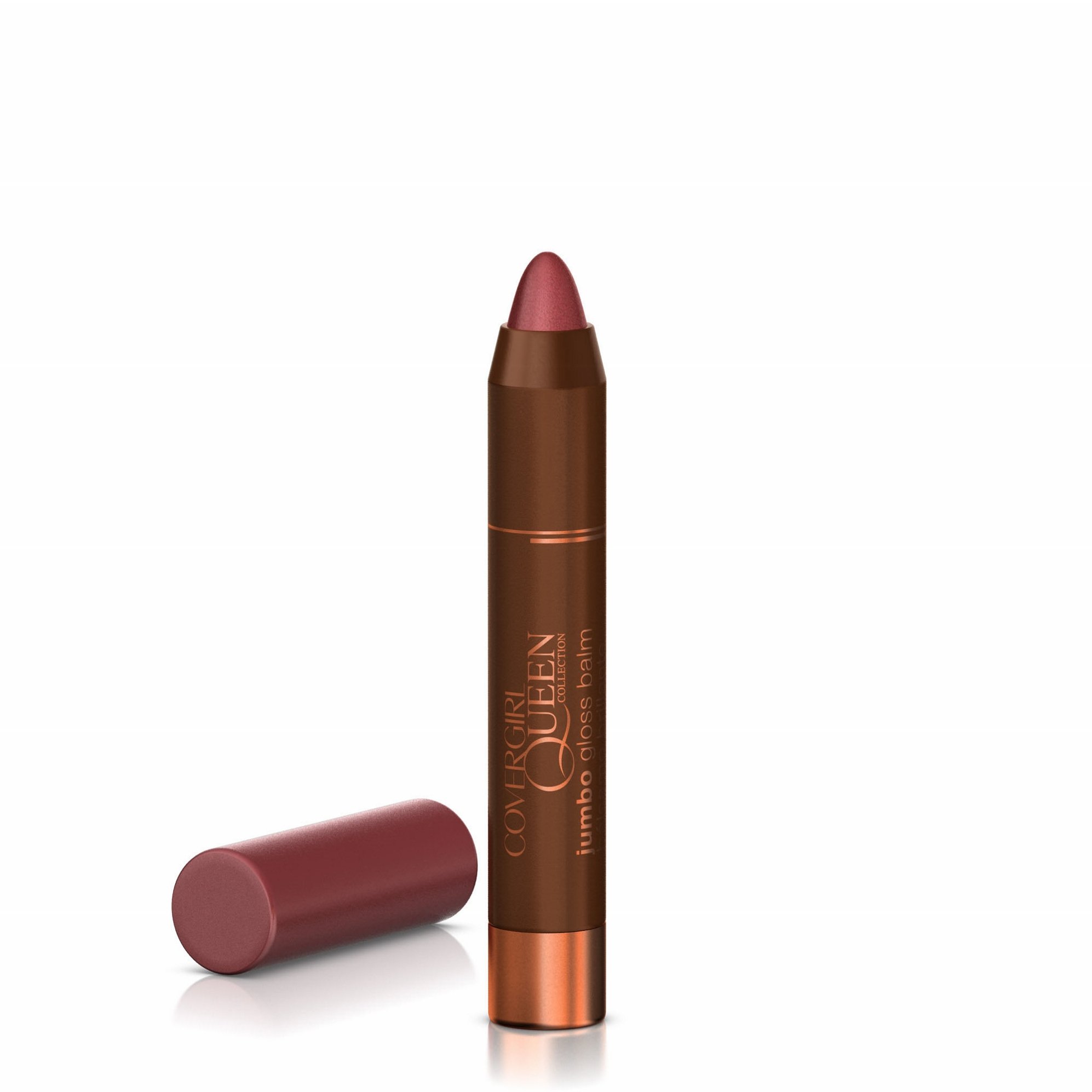COVERGIRL Queen Jumbo Gloss Balm Smooth Rosé Q805 - .13 oz Hydrating Lip Balm with Sheer Shine, Moisturizing Lip Gloss for All-Day Comfort | Perfect for Daily Wear, Date Night & Special Occasions